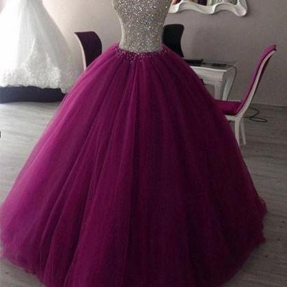 Sequins Sweetheart Floor Length Tulle Prom Gown