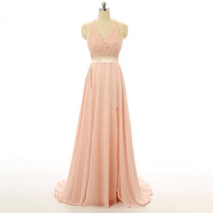 Backless Charming Prom Dress,long Prom..