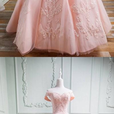 Spring Pink Tulle Sweetheart Neckline Long Off..