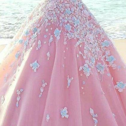 Prom Dress,modest Prom Dress,pink Prom..