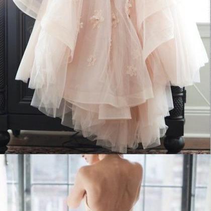 Elegant Lace Sweetheart Tulle A-line Backless..