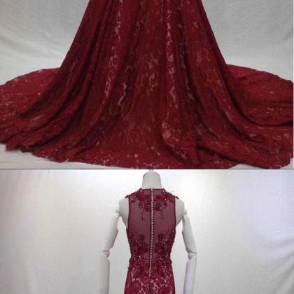 Fashionable Beading Prom Dress,red Evening Dresses..