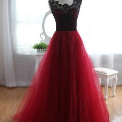 Charming Tulle Prom Dress,long Prom Dresses,formal..