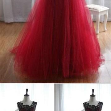 Charming Tulle Prom Dress,long Prom Dresses,formal..