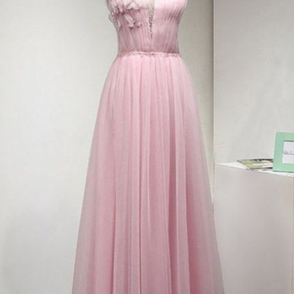 Pink Prom Dresses Long, Popular A-line Prom..
