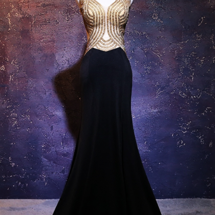 Sexy Black Long Mermaid Evening Dresses Luxury..