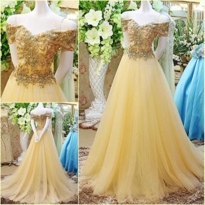 Beaded Prom Dress,off The Shoulder Prom..