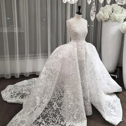 Lace Wedding Dress, Strapless Wedding Dress,..