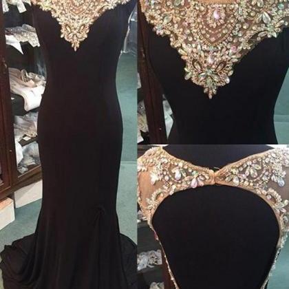 Black Prom Dresses,open Back Prom Dress,charming..