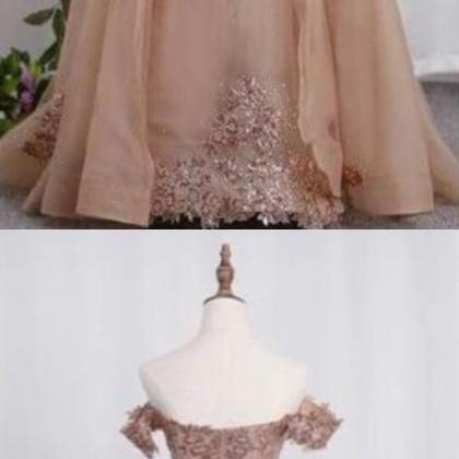 Long Tulle Prom Dress,lace Appliques Prom..