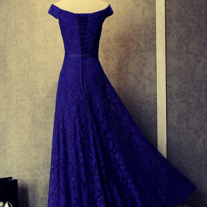 Beautiful Blue Prom Dresses, Elegant A-line Floor..