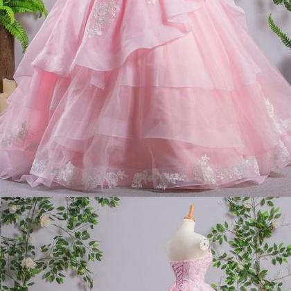 2018 Princess Pink Tulle Court Train Tulle Ball..