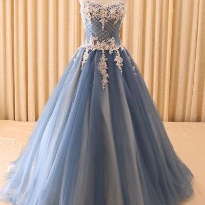 Charming Tulle Evening Dress, Sexy Appliques Long..