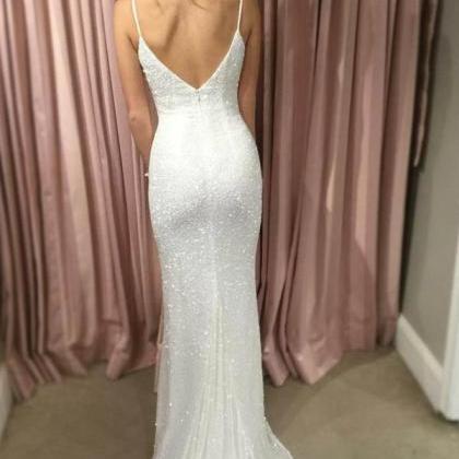 SAY YES TO THE PROM Womens Sequined Spaghetti Strap V Neck Full-Length Formal Gown Dress