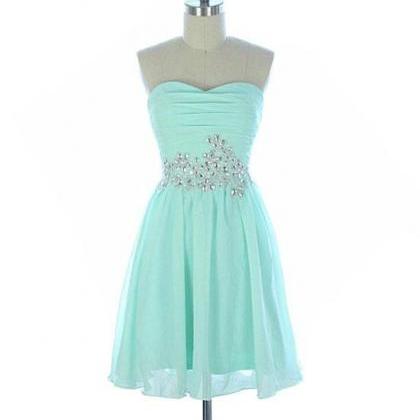 Cute Sweetheart Green Short Prom Dress, Green..