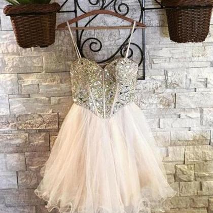 Cute Sweetheart Tulle Short Prom Dress, Homecoming..