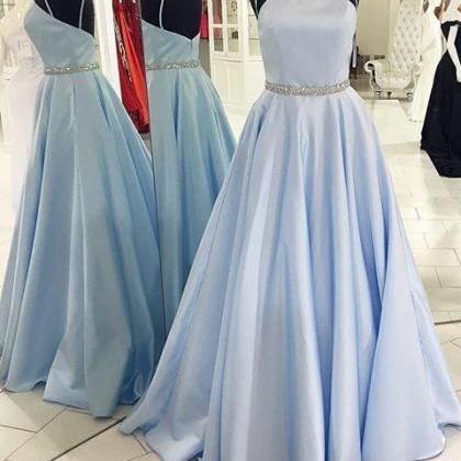 Pale Light Blue Prom Dress Ball Gown Prom Dress..