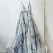 Boho Dusty Blue Wedding Dress Flowy Dusty Blue..