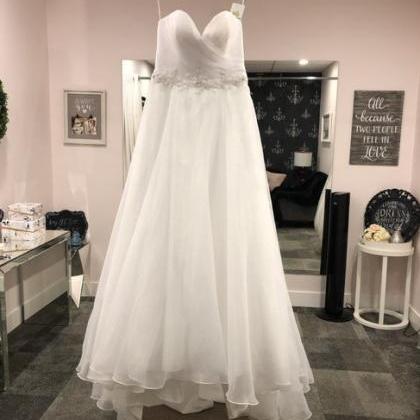 White Organza Arden Formal Wedding Dress,pl0206