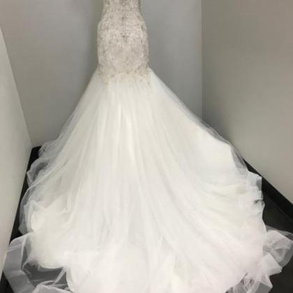 Ivory Tulle Formal Wedding Dress,pl0207