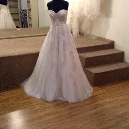Ivory Over Blush Lace Formal Wedding Dress,pl0268
