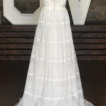 Ivory/cream Lace Formal Wedding Dress,pl0271