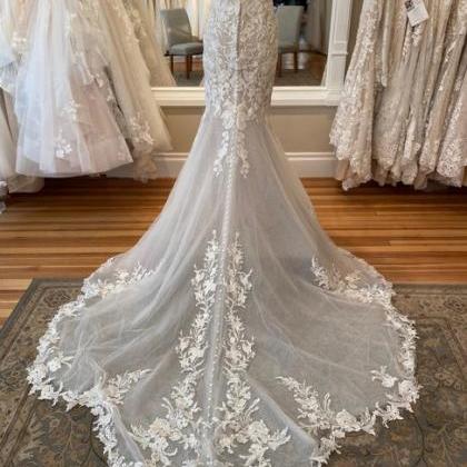 Ivory/rum/porcelain Tulle Gown Formal Wedding..