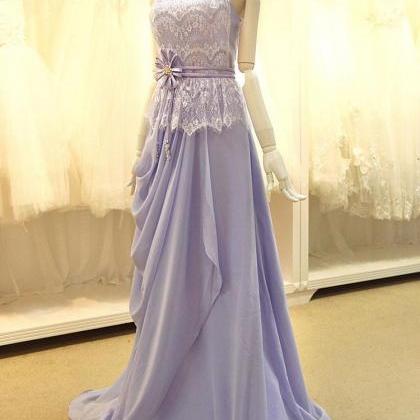 Violet Grecian Chiffon Formal Prom Elegant Evening..