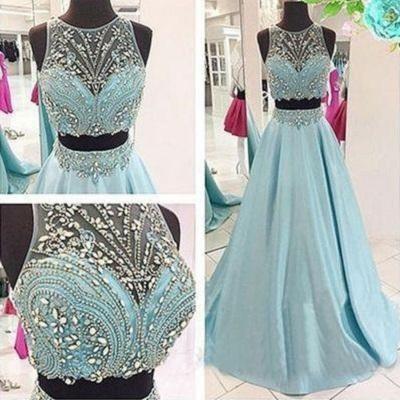 Disney Prom Dress,Blue Prom Dress,T..