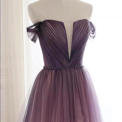 Ombre Off The Shoulder Prom Dress A Line Tulle..