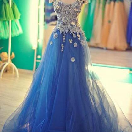 Chic Lace Prom Dress Tulle Beautiful African Prom..