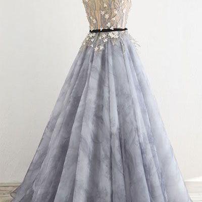 Chic A Line Prom Dress Modest Long Prom..