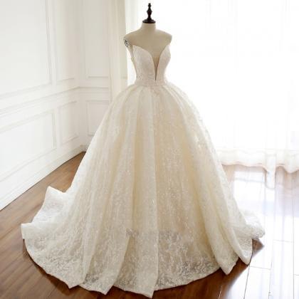 Gorgeous Strapless Sequin Lace Wedding..