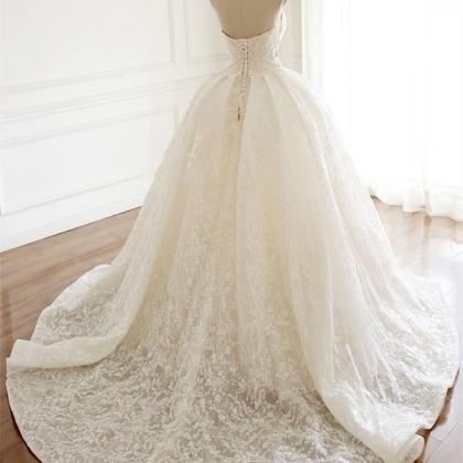 Gorgeous Strapless Sequin Lace Wedding..