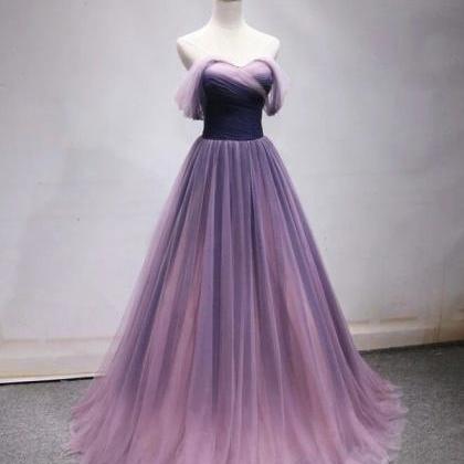 Ombre Purple Off the Shoulder Tulle..
