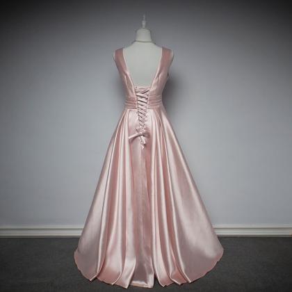 Long Pink Bridesmaid Dresses,a Line Bridesmaid..