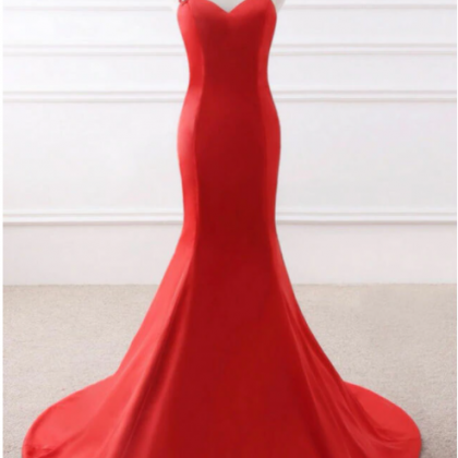 Evening Dresses Red Elegant Floor-length Party..