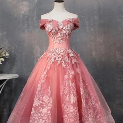 Off-shoulder Short Prom Dress, Watermelon..