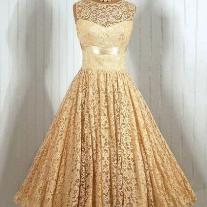 Vintage Homecoming Dress, Yellow Prom Dress, Mini..