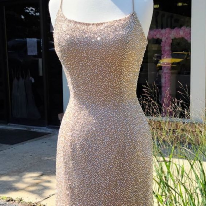 Sparkle Tight Peach Cocktail Dress Homecoming..