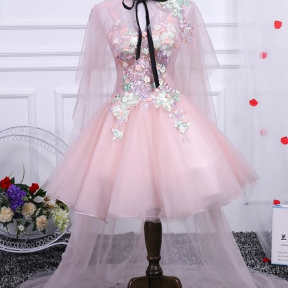 Cute Pink A Line Tulle Off The Shoulder Homecoming..