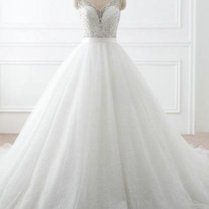 Ball Gown Wedding Dress,handmade Beaded Bridal..
