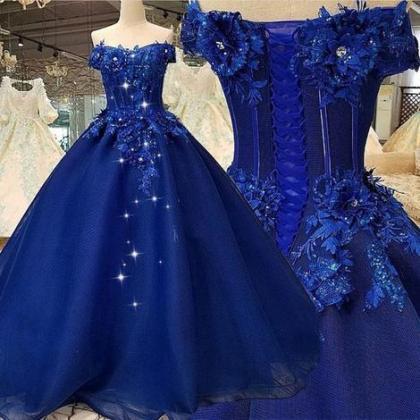 Lace Applique Prom Dress, Elegant Prom Dress, Prom..