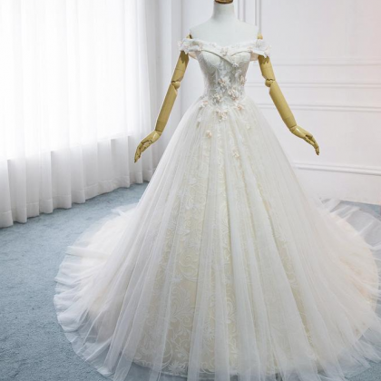 Embroidery Lace Wedding Dress High Quality Off..