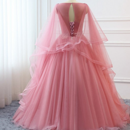 Custom Women Blush Pink Prom Dress Ball Gown Long..