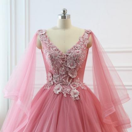 Custom Women Blush Pink Prom Dress Ball Gown Long..