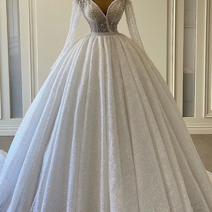 Ball Gown Plus Size Wedding Dress Sequins Vintage..