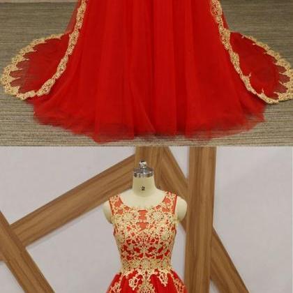 White Tulle Gold Lace Applique Long Ruffles Senior Prom Dress, Formal Dress  cg9023