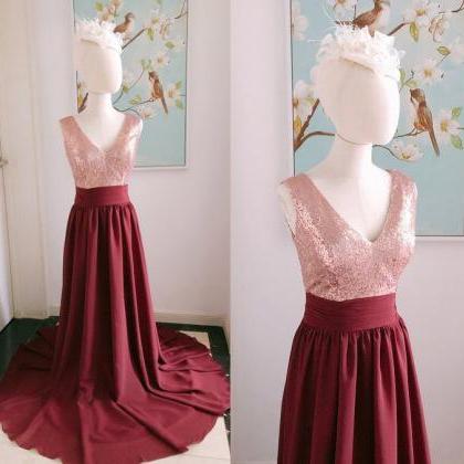 Burgundy Bridesmaid Dress,burgundy Sequin..