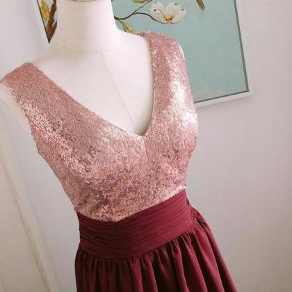 Burgundy Bridesmaid Dress,burgundy Sequin..